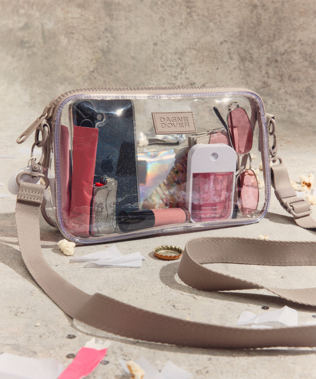 Nora Stadium Shoulder Bag in Clear