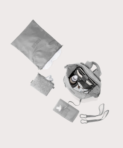 Indi Diaper Backpack in Heather Grey, Small